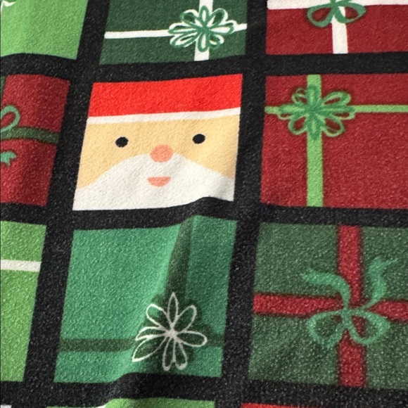 LuLaRoe TC2 Leggings HoHoHo Gift Wrap Santa Present Grid Christmas Print - Picture 4 of 6